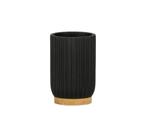 ANDREA HOUSE BA72043 Portacepillo Resina Madera Negro