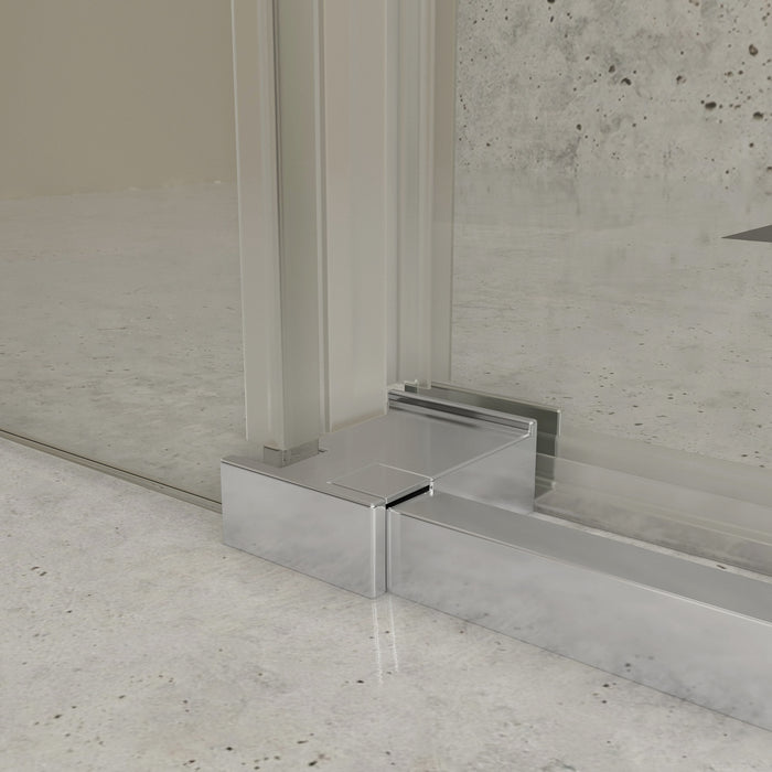 BATHME NOEL-3 Mampara Ducha Lateral Fijo+Frontal Corredera Cromo Transparente