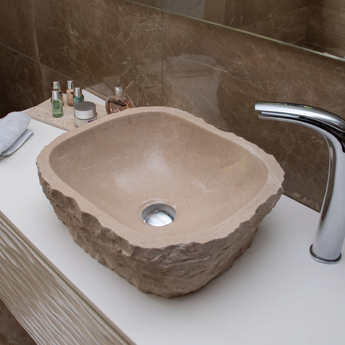 FORZINI FZ-BG/VB-MB-105 ELERNUS Lavabo oval de mármol Beige