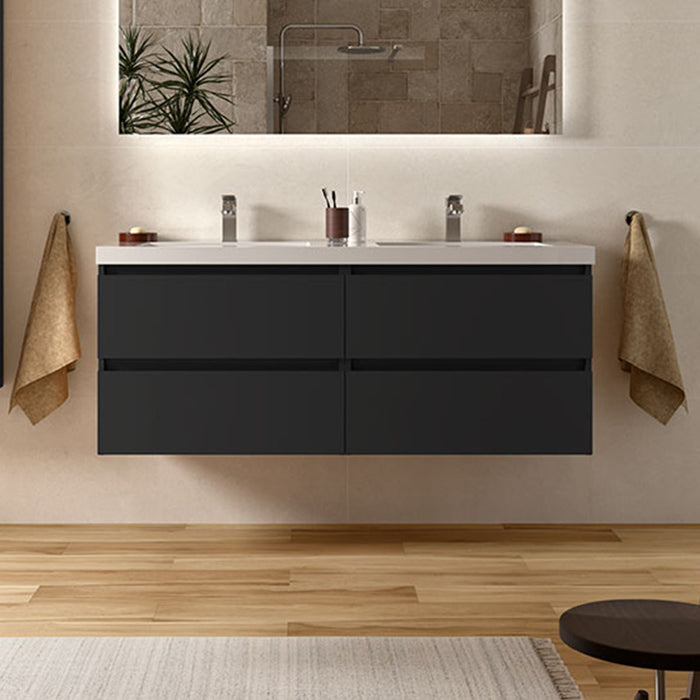SALGAR 98201 BEQUIA Mueble de Baño con Lavabo 140 cm Negro Mate