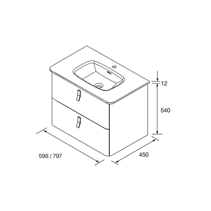 SALGAR UNIIQ Mueble de Baño con Lavabo 2 Cajones Color Cajún