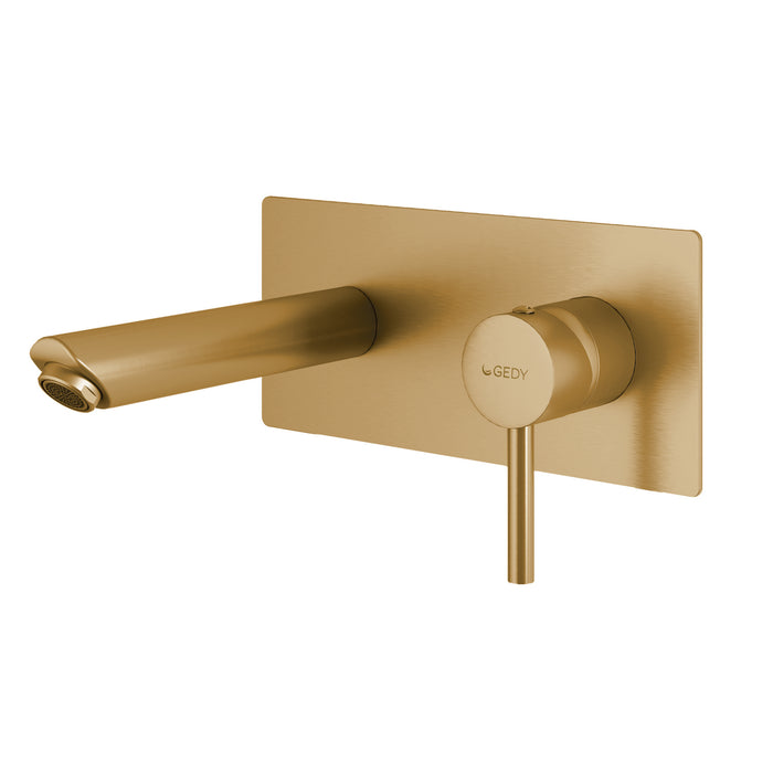 GEDY MXGA0788000 GARDA Grifo de pared para lavabo oro mate