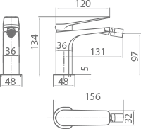 IMEX BDN047-2 NÁPOLES Monomando Bidé Cromo