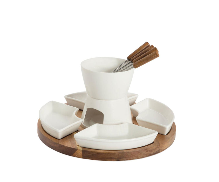ANDREA HOUSE MS73156 Fondue Giratoria Porcelana/Acacia