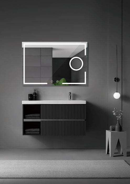 LEDIMEX MALT016/80 MALTA Square LED Mirror Front Light Chrome 80x80 cm