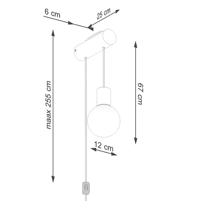 SOLLUX SL.1645 Lámpara de pared NIBMI G9 con interruptor madera natural/blanco/negro