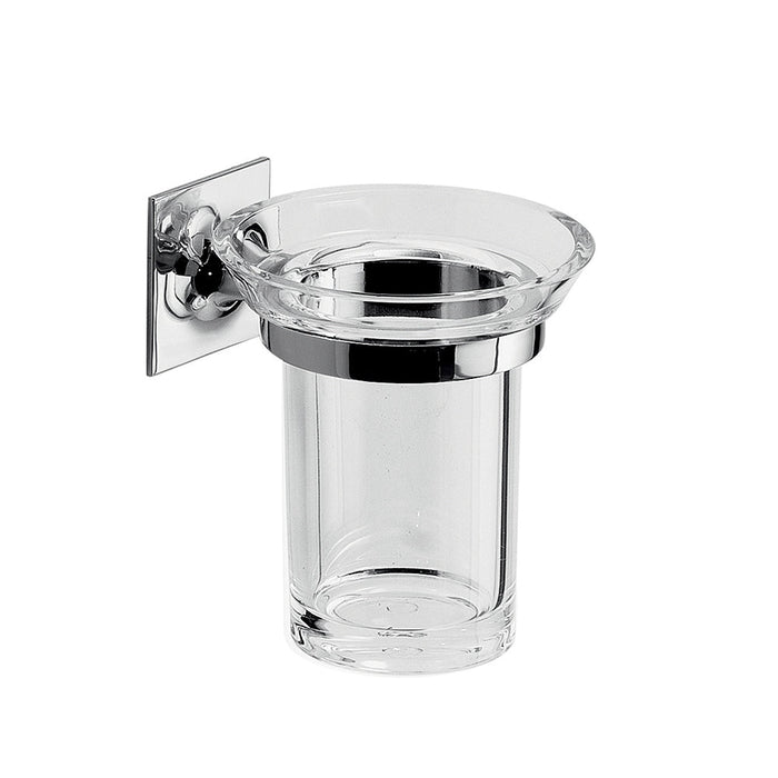 GEDY WZ101300100 WIZARD Transparent Chrome Toothbrush Holder