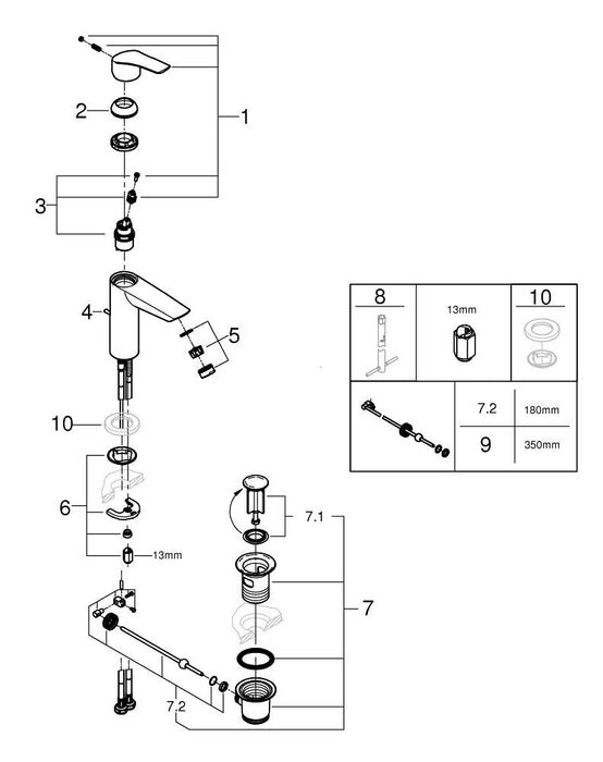 GROHE 26 746 243 TEMPESTA Cube 110 Teleducha 2 chorros Negro Mate