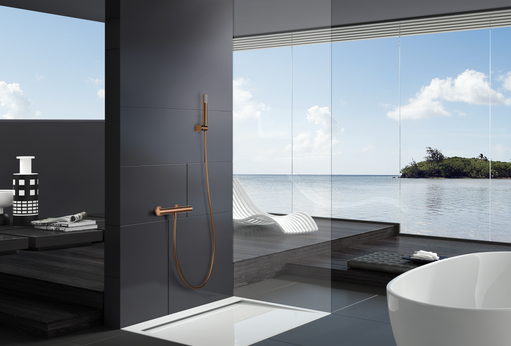 IMEX BTG053-5ORC GENOVA Thermostatic Shower Kit Brushed Rose Gold