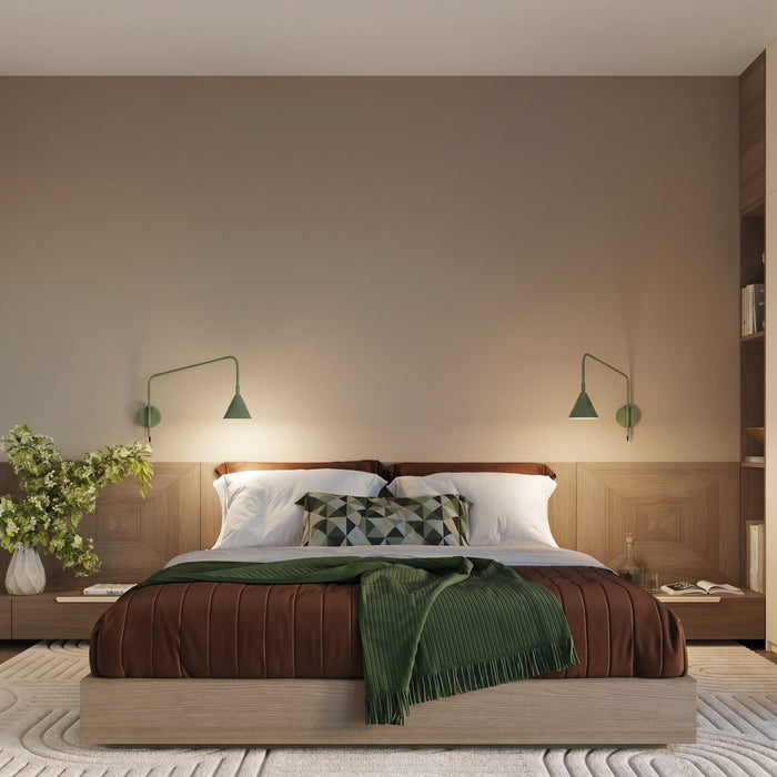 SOLLUX SL.2495 Aplique de pared NOX 1 verde oliva con interruptor