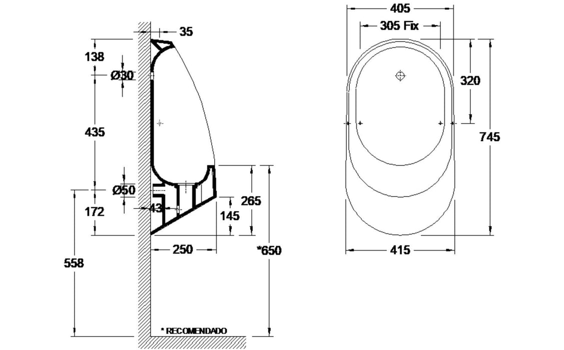 VALADARES 78560002 ORBITAL Urinario Alimentación Trasera