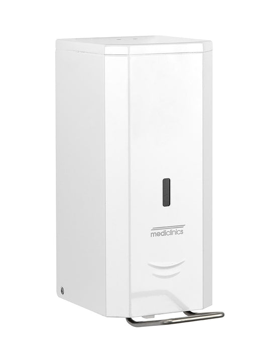 MEDICLINICS DJFP035 Dispensador de Jabón Espuma de Accionamiento Manual 1 5L Acero Inox AISI 304 Acabado Blanco