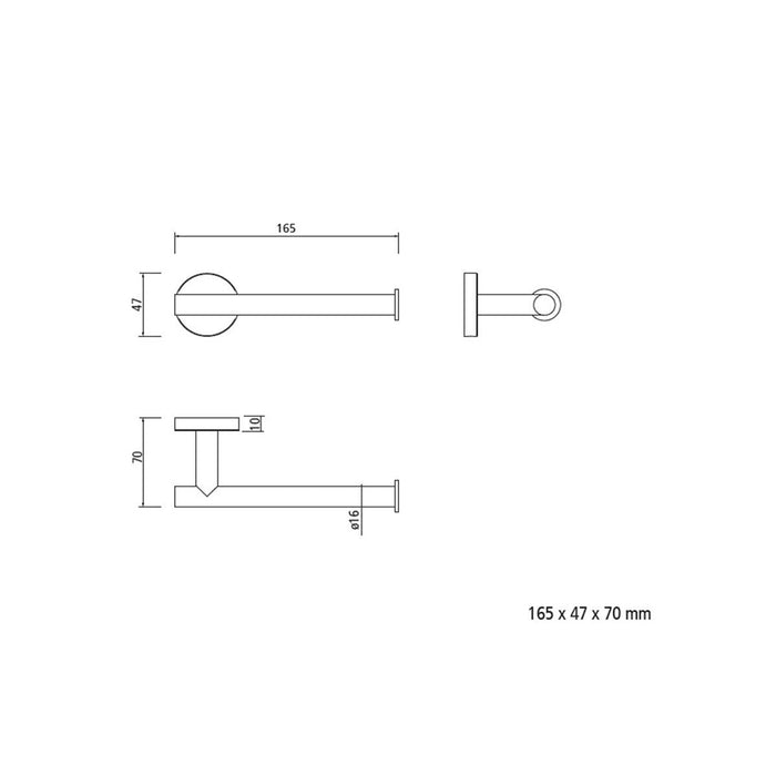 SALGAR 14699 RHIN Hotel Chrome Toilet Paper Holder