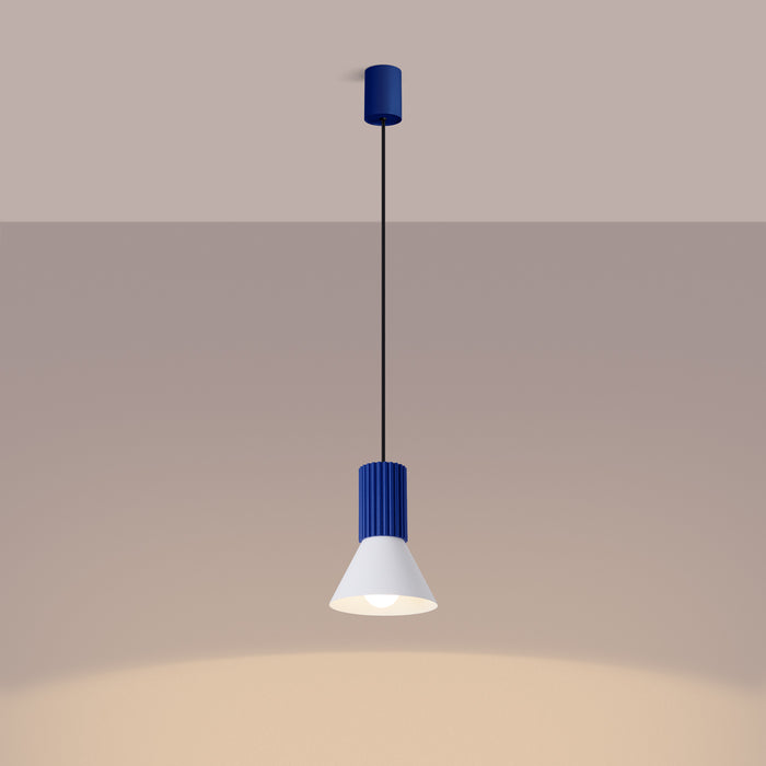 SOLLUX SL.1874 Lámpara colgante ESTRIA 1 blanco/ultramarino blanco/ultramar