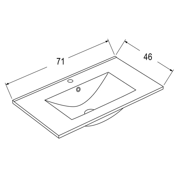 LLAVISAN 509014 Sink To Embed Vanguard 71X46X1.8 White