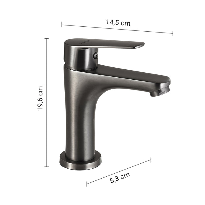 GEDY MXCO0181000 COMO Grifo bajo de lavabo gun metal
