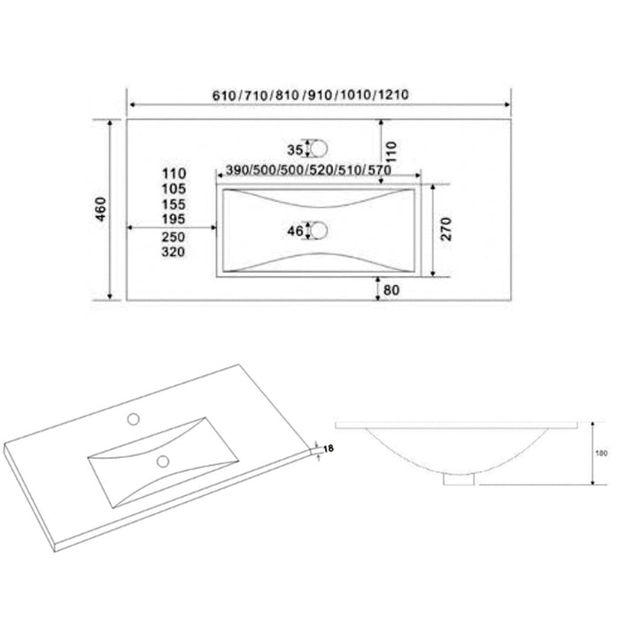 BATHME PARIS Mueble de Baño+Lavabo Blanco Mate