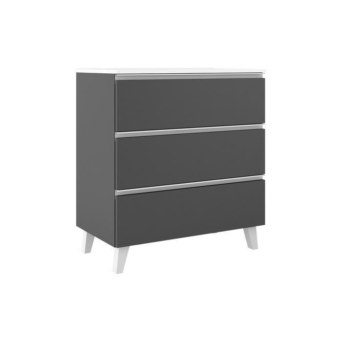 VISOBATH GRANADA Mueble de Baño con Lavabo 3 Cajones Color Ceniza Tirador Blanco