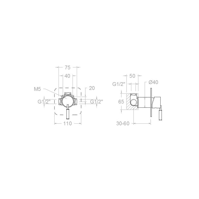RAMONSOLER 751801S ATICA Monomando Empotrado Para Ducha 1 Via