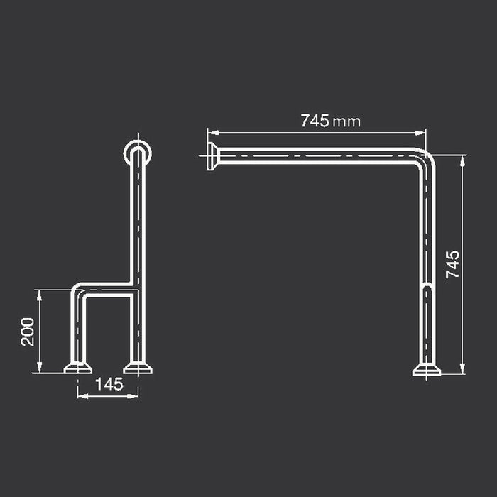 PRESTO 88145_RAL Barra de apoyo suelo-pared inox RAL