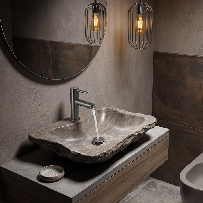 GEDY MXGA0181000 GARDA Grifo bajo de lavabo gun metal
