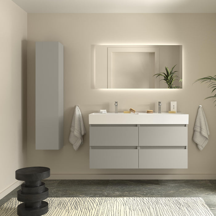 SALGAR 122356 BEQUIA Mueble de Baño 2 pozas Porcelana 120cm Gris mate