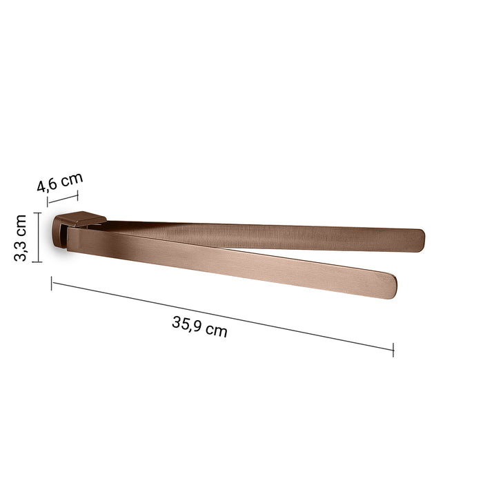 GEDY PI238200000 PIRENEI Toallero doble articulado oro rosa
