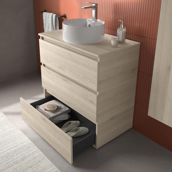 SALGAR BEQUIA Mueble 3C Lavabo sobre encimera Natural