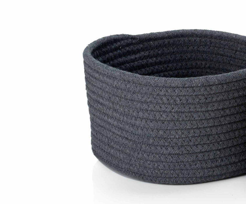 ANDREA HOUSE BA70164 Set De 2 Cestas De Baño De Tela Gris