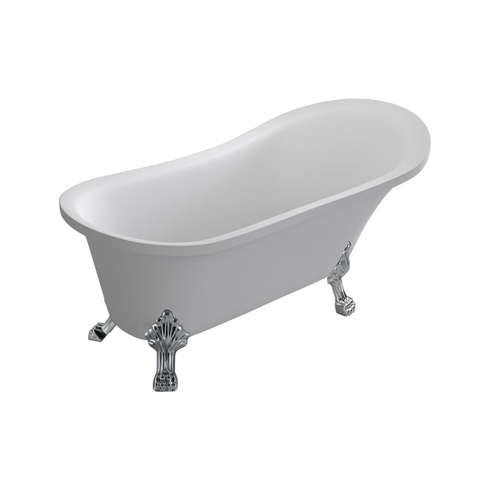 FOSSIL NATURA 06424 CAVELLY Bañera Vintage Acrílico Blanco Brillo Patas Cromo