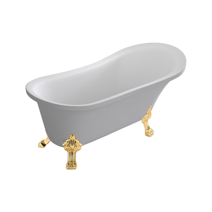FOSSIL NATURA 06426 CAVELLY Vintage Acrylic White Gloss Feet Gold Bathtub