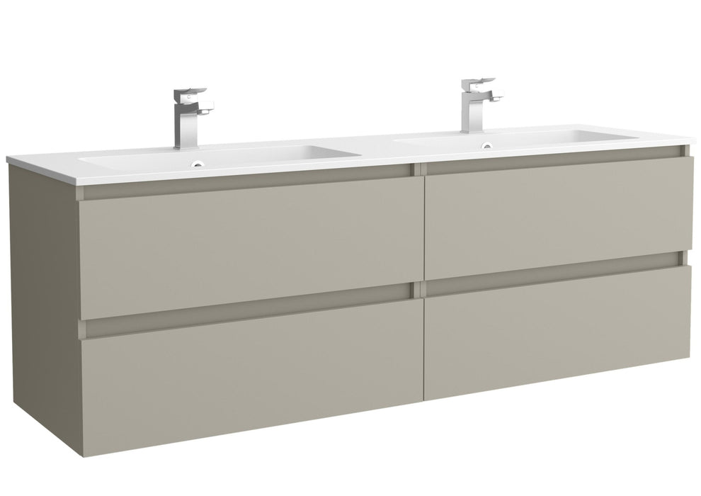 SALGAR 122353 BEQUIA Mueble de Baño 2 pozas Solid Surface 160cm Gris mate