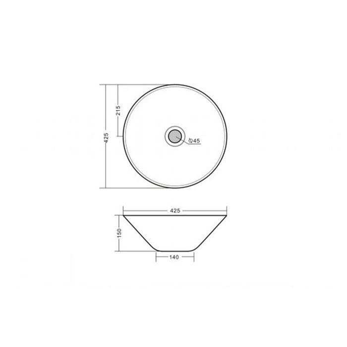 BATHCO 4125 PLASENCIA Round White Sink