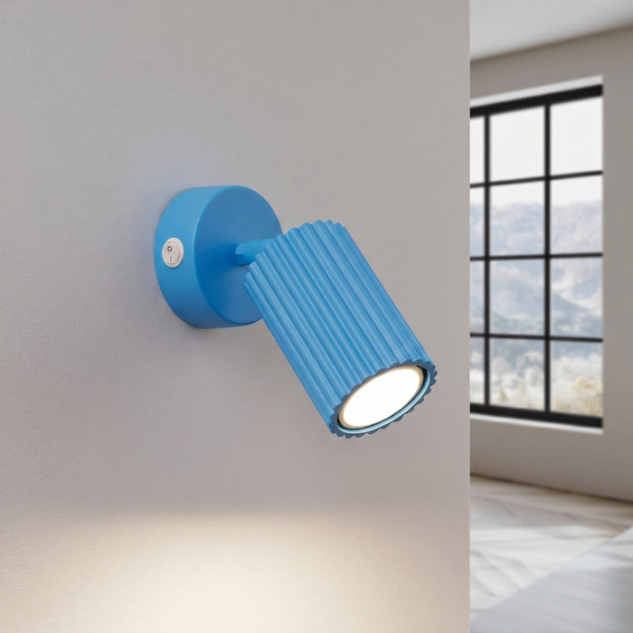 SOLLUX SL.2377 Aplique de pared KARBON azur con interruptor