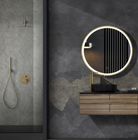 LEDIMEX PARI020/60OC PARIS Espejo LED Redondo Luz Frontal Oro Cepillado 60 cm