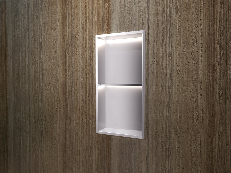 MEDIMEX HOR006/NQ MARSHALL Hornacina Con Estante Y Led 33x63 Níquel Cepillado