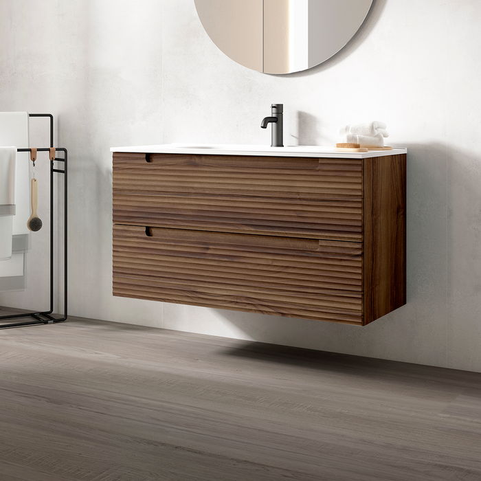 VISOBATH KYOTO Mueble de Baño con Lavabo 2 Cajones Suspendido Color Valenti