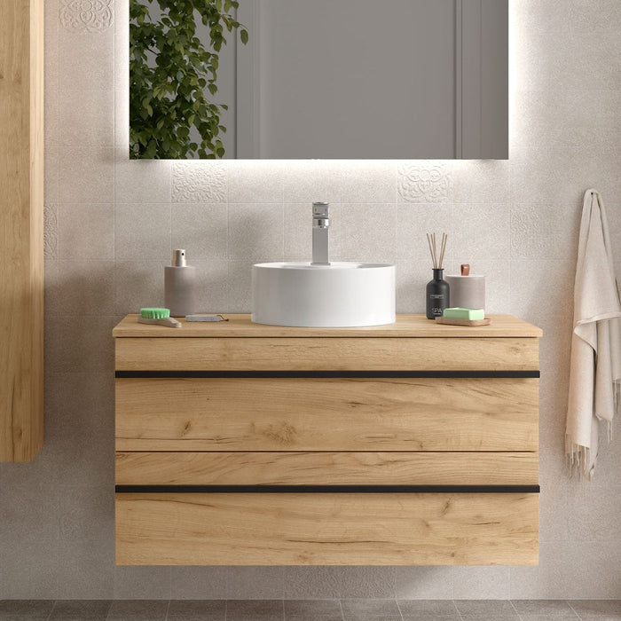 SALGAR BORN Mueble de Baño con Lavabo y Encimera Color Roble