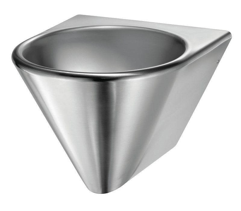 MEDICLINICS SNLM56CS Satin Stainless Steel Wall-Mounted Washbasin