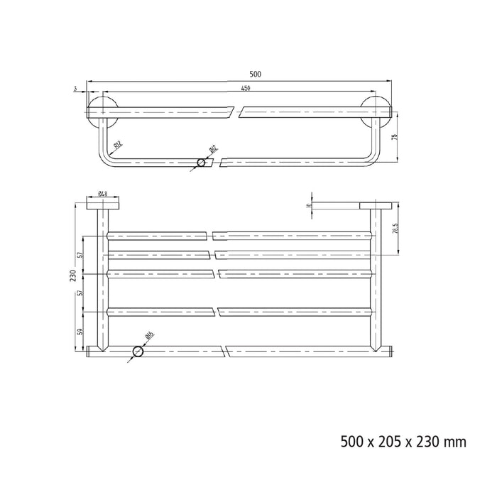 SALGAR 14694 RHIN Hotel Towel Rack Chrome