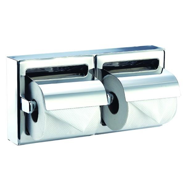 MEDICLINICS AI0320CS Portarollos doble con tapa Acero Mate