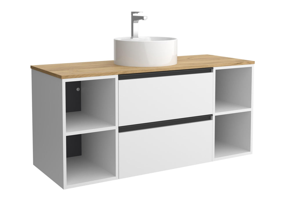 SALGAR 116070 BEQUIA PLUS METAL Mueble de Baño 1 poza Porcelana 120cm Blanco Mate