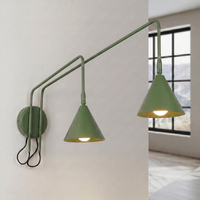 SOLLUX SL.2510 Aplique de pared NOX 2 verde oliva con interruptor