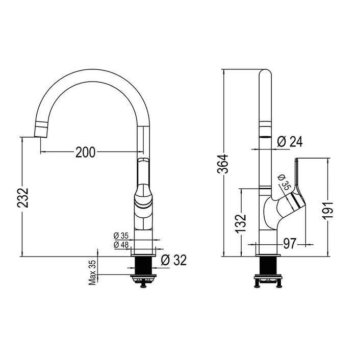 LLAVISAN L169734 Single-lever Kitchen Faucet Uve Brushed Steel