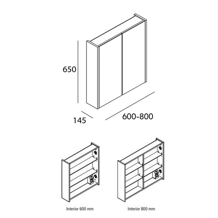 SALGAR SCHWAN Armario Camerino Espejo 2 Puertas Blanco