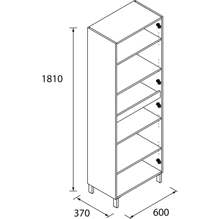 SALGAR 106307 INFINITY Armario Pie 4 Puertas Fondo 37 cm Blanco Brillo