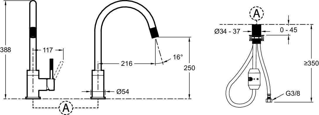 Jacob Delafon E23309-CP EDGAR Kitchen Faucet