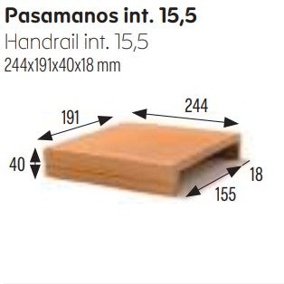 GRES DE ARAGON 900016 NATURAL Pasamanos 15,5 (Caja 8 Piezas)