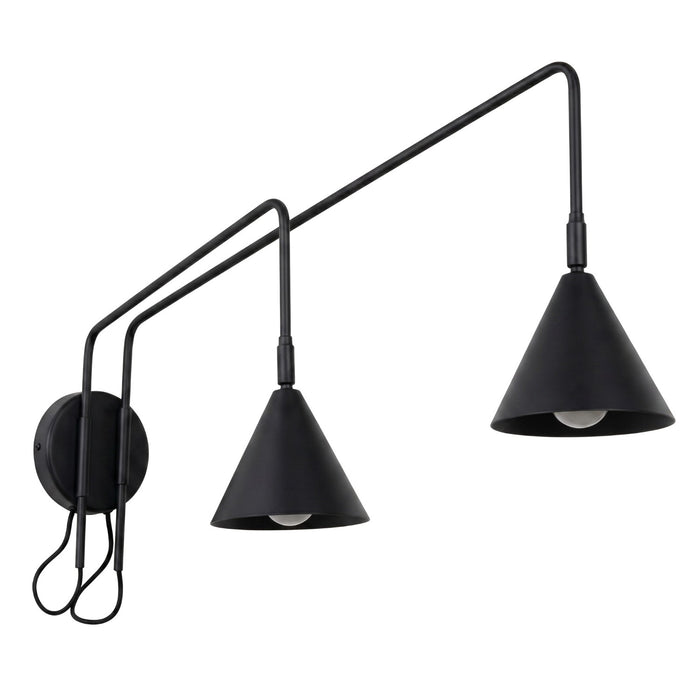 SOLLUX SL.2507 Aplique de pared NOX 2 negro con interruptor