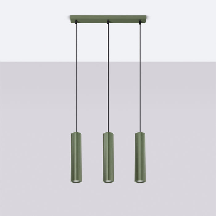 SOLLUX SL.1613 KARBON Lámpara Colgante 3l Verde Oliva